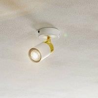 Euluna Joker ceiling spotlight, white/gold, one-bulb