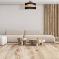 Eko-Light Terra ceiling light, wood and fabric, black