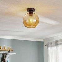 Eko-Light Sofia ceiling light, glass lampshade, amber