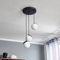 Eko-Light Sfera hanging light 3-bulb glass/black metal
