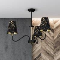 Eko-Light Harmias ceiling light, black/gold, 3-bulb