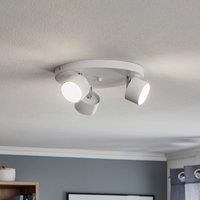 Euluna Ceiling spotlight Cloudy 3-bulb round white