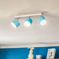 Euluna Ceiling spotlight Cloudy 3-bulb blue