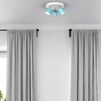 Euluna Ceiling spotlight Cloudy 3-bulb round blue