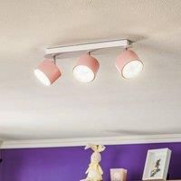 Euluna Ceiling spotlight Cloudy 3-bulb pink