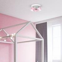 Euluna Ceiling spotlight Cloudy 3-bulb round pink