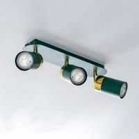 Eko-Light Joker downlight, green/gold, three-bulb