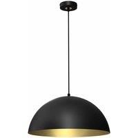 Beta Pedant Lamp 45cm Hand Made In Matt Black With A Golden Interior