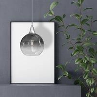 Eko-Light Monte pendant light made of glass, 1-bulb, silver
