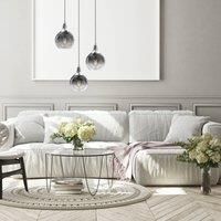 Eko-Light Monte pendant light, 3-bulb, circular, silver