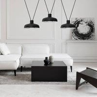 Eko-Light Linea pendant light, black, 3-bulb