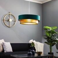 Maco Design Dorina hanging lamp, green/gold, 60 cm