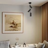 Euluna Leda 3 ceiling spotlight, 3-bulb, black