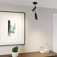 Euluna Leda 2 ceiling spotlight, 2-bulb, black
