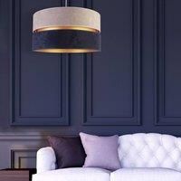 Duolla Duo hanging lamp navy blue/grey/gold 40cm 1-bulb
