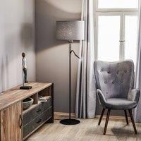 Nowodvorski Lighting Hotel Plus floor lamp - grey lampshade and reading lamp