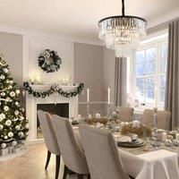 Nowodvorski Lighting Cristal pendant light, transparent/black, 56 cm