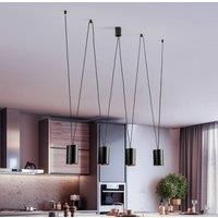 Nowodvorski Lighting More Tone pendant light, black/gold, 4-bulb
