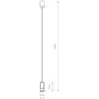 Nowodvorski Lighting Cylinder pendant light, clear/black, height 15 cm