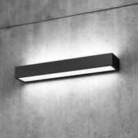 MCJ Mera LED wall light, width 40 cm, black, 4,000 K