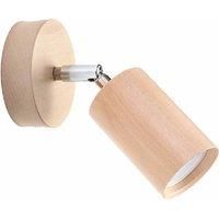 SOLLUX LIGHTING Berg 2 Spotlight Ceiling Light with Moving Shades, Minimalist Rustic Classic Design, Interchangeable GU10 Bulbs, 2 x 40 W, Natural Wood, 30 x 5 x 20 cm