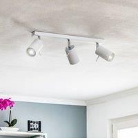 Euluna Round ceiling spotlight, white, 3-bulb, linear