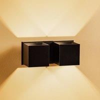 SOLLUX LIGHTING Ara 2 wall lamp up/down, aluminium, 2-bulb, black