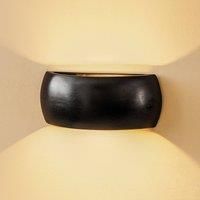 SOLLUX LIGHTING Bow wall lamp up/down, ceramics black width 32 cm