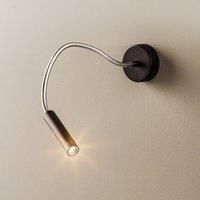 SOLLUX LIGHTING Flexa wall light with a flexible arm, black