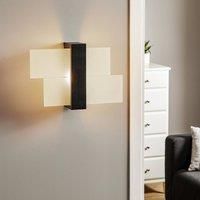 Euluna Shifted 1 wall light, glass and wenge wood