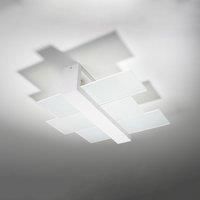 SOLLUX LIGHTING Shifted 2 ceiling light, glass, white