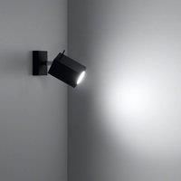 Euluna Square wall spotlight, black, one-bulb
