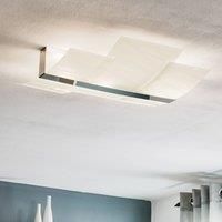 Euluna Shifted ceiling light, 3 glass sections, chrome