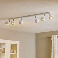 Euluna Flame ceiling spotlight, white, six-bulb