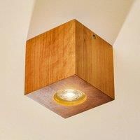 SOLLUX LIGHTING Ara ceiling light as a wooden cube