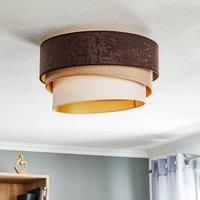 Duolla Devon ceiling light, brown/beige/ecru/gold 45 cm