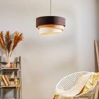 Duolla Devon hanging light, brown/beige/ecru/gold 45 cm