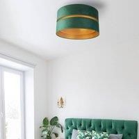 Duolla Duo ceiling light made of fabric green/gold 40cm