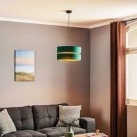 Euluna Duo hanging light, green/gold, 40 cm, 1-bulb