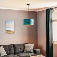 Euluna Duo hanging light, turquoise/gold, 40 cm, 1-bulb