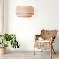Duolla Boho hanging light, double lampshade, beige
