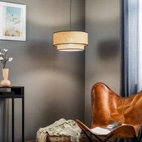 Duolla Boho jute & black hanging light 45 cm 1-bulb