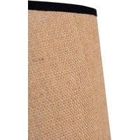 Duolla Jute&black wall light, natural brown, half-round