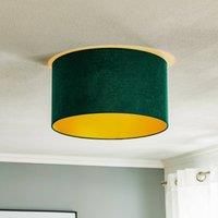 Euluna Golden Roller ceiling lamp 40cm dark green/gold