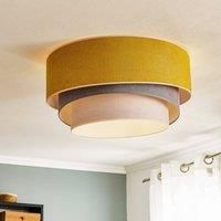 Duolla Pastell Trio ceiling lamp 60 cm yellow/grey
