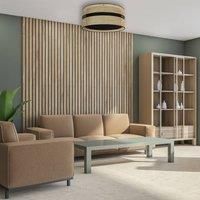 Duolla Big Duo ceiling light made of rattan, beige/black