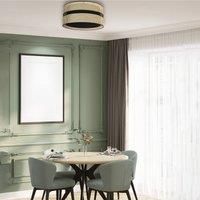 Duolla Duo ceiling light, rattan, 40 cm, beige/black