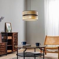 Duolla Duo pendant light, rattan, 40 cm, beige/black