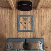 Duolla Duo ceiling light, rattan, 40 cm, black