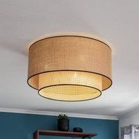 Duolla Big Boho ceiling light, rattan, beige/black